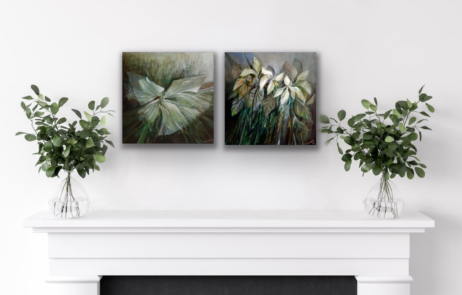 Flowers square paintings